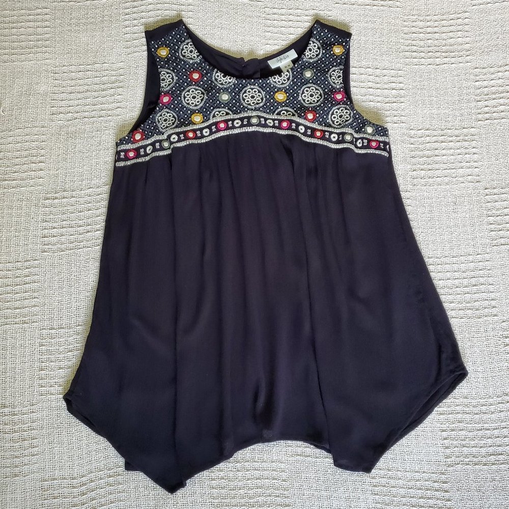 Style & Co Boho Embroidered Sleeveless Blouse